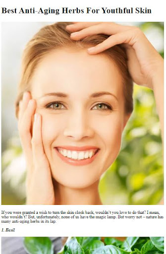 Android application Anti Aging Herbs Skin Tips screenshort