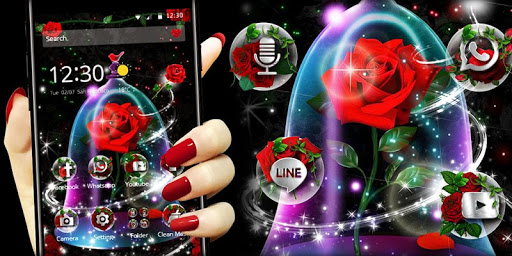 Red Rose Bloom Petri Dish Theme