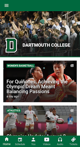 Android application Dartmouth Sports screenshort