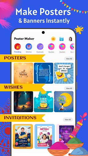 Android application Holi Poster Maker: Make Poster screenshort