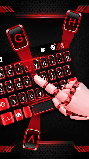 Black Red Tech Keyboard Theme Screen 2