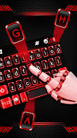 screenshot of Black Red Tech Keyboard Theme