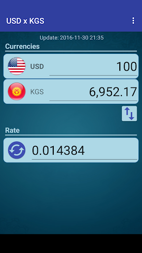 Android application US Dollar to Kyrgystani Som screenshort