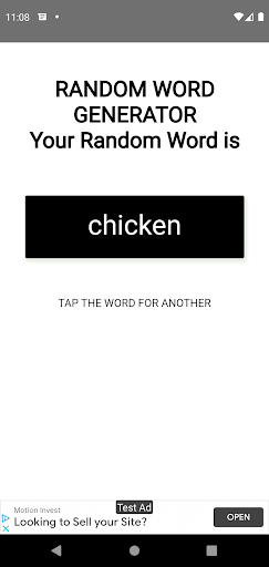 Random Word Generator Screen 2