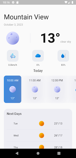 Android application Ark Weather screenshort
