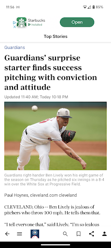 Android application cleveland.com: Guardians News screenshort