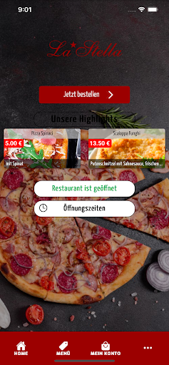 Android application Pizzeria La Stella screenshort
