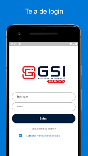 Android application GSI Provedor - Técnico screenshort