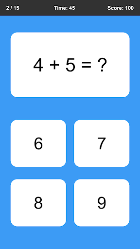Android application Math Game screenshort