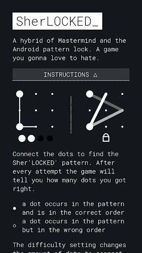 Android application Pattern lock game - SherLOCKED screenshort