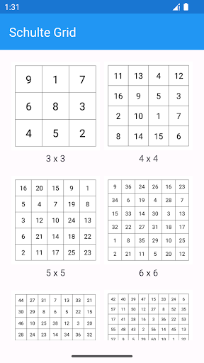 Schulte Grid Screen 2