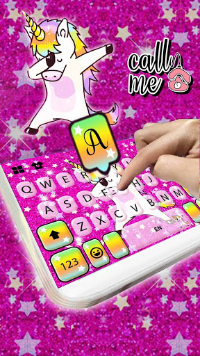 Glitter Star Unicorn Keyboard Screen 2
