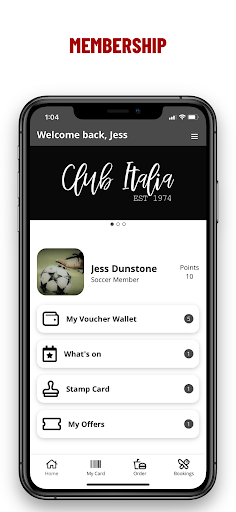 Android application Club Italia screenshort