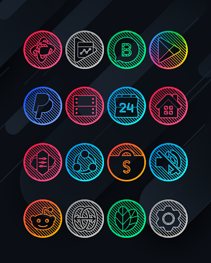 Screenshot of Lines Circle - Neon Icon Pack