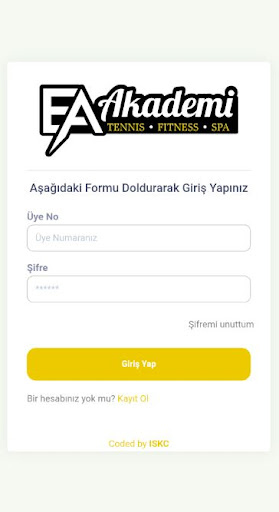 Android application EA Tenis Akademisi screenshort