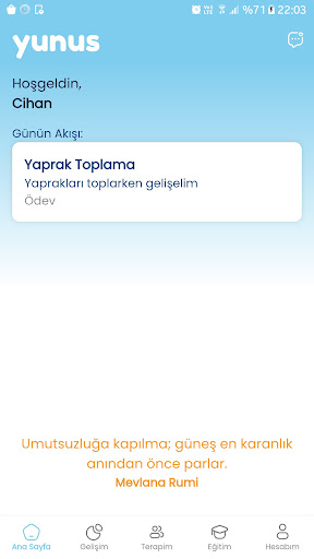Android application Yunus : Ebeveyn Destek screenshort
