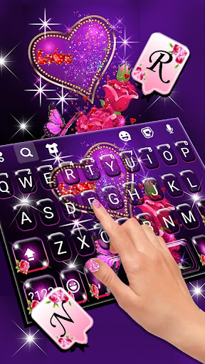 Sparkle Purple Heart Keyboard Screen 2