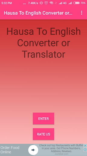 Android application Hausa To English Converter screenshort