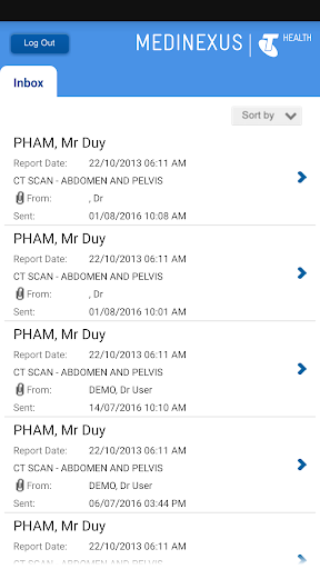 Medinexus Mobile for Patients Screenshot