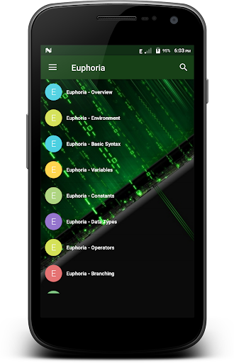 Android application Learn - Euphoria screenshort