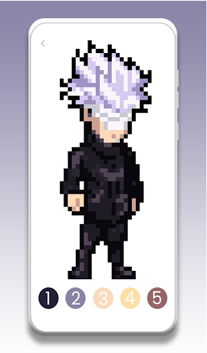 Gojo Pixel Art Coloring