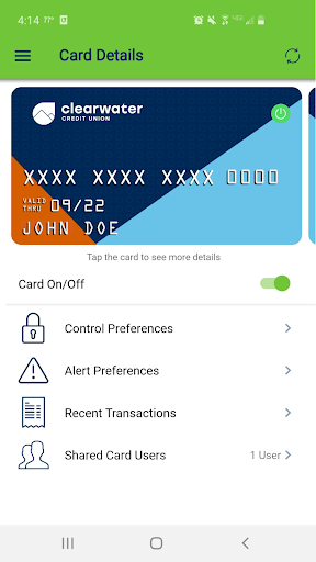 Clearwater CardNav Screen 2
