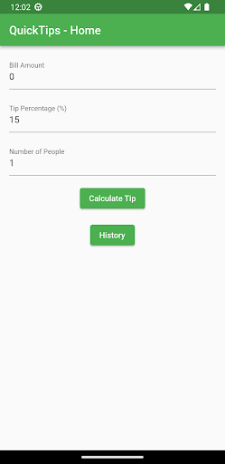 Android application QuickTips screenshort
