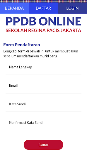 Recis Online Admission Screen 2