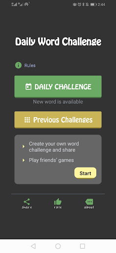 Android application Daily Word Challenge screenshort