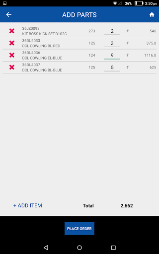 Bajaj EZ Order Screen 3