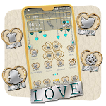Golden Heart Love Launcher Theme APK