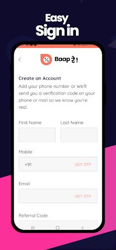 Android application BaapRe screenshort