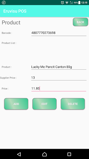 Android application Eruvisu POS screenshort