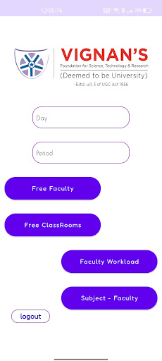 Android application Time Table - VUCSE screenshort