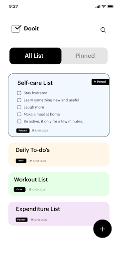 Dooit - Todo list Screen 2
