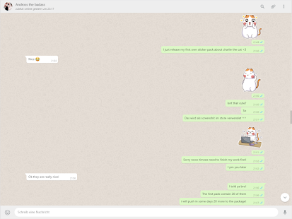 Nálepka WhatsApp - Roztomilý anime chat - Snímek obrazovky Charlie Cat