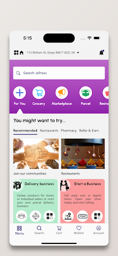 Android application JoPress: Home screenshort
