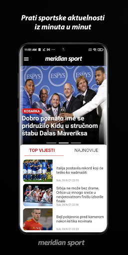 Android application Meridian Sport screenshort