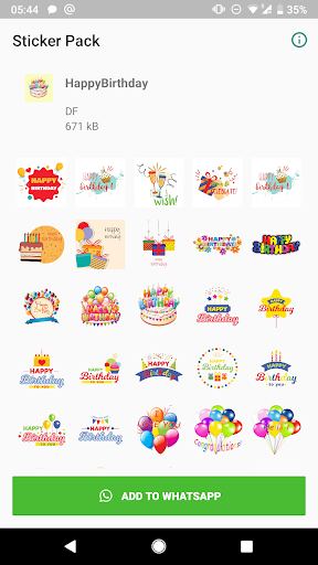 Android application Happy Birthday stickers emoji screenshort