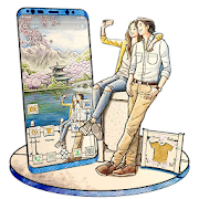Couple Selfie Sketch Launcher Theme