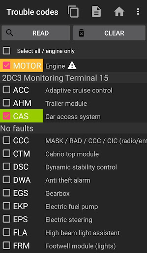 Android application bimmer-tool Lite screenshort