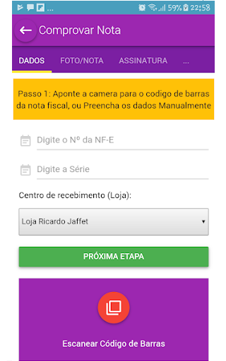 Portal do Transportador (VIAGE Screen 2
