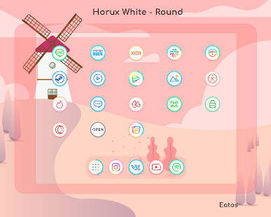 Horux White - Round Icon Pack