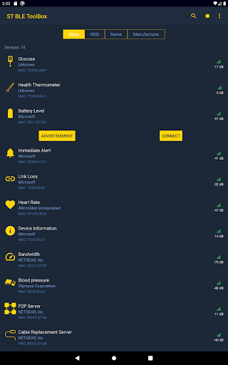 Screenshot of ST BLE Toolbox
