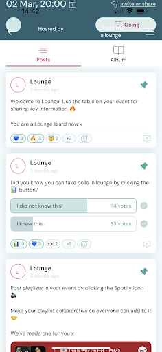 Lounge - Groups & Events Screen 3