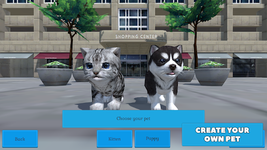Cute Pocket Cat And Puppy 3D 1