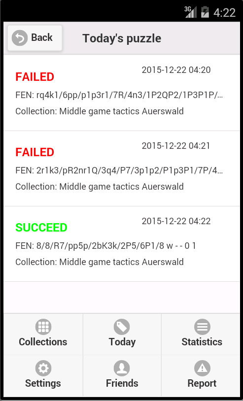 Android application Jogo's Chess Puzzles screenshort