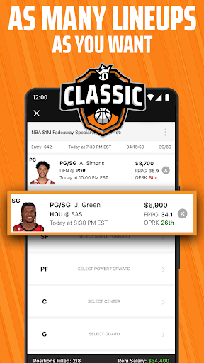 DraftKings Fantasy Sports screenshot