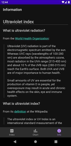 Ultraviolet Index Screen 3