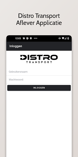 Android application Distro Afleveren screenshort